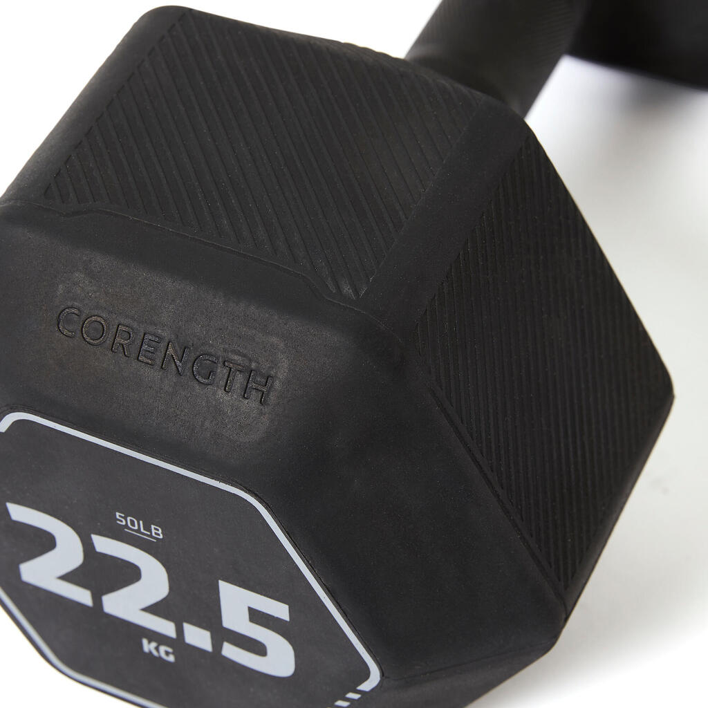 Cross-Training and Weight Training Hex Dumbbell 22.5 kg - Black