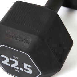 Weight Training Crosstraining Hex Dumbbell 22.5 kg - Black