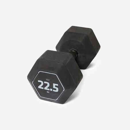 Črna šesterokotna utež za cross trening (22,5 kg)
