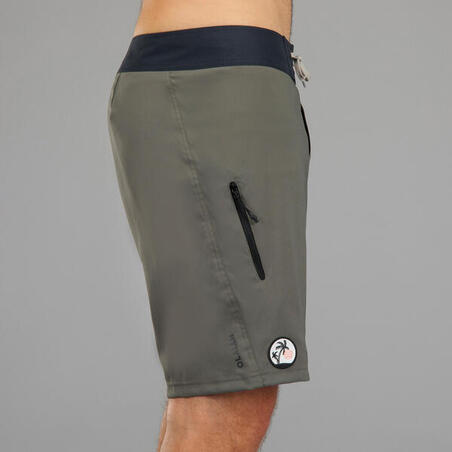 Surf boardshort standard 500 patch kaki