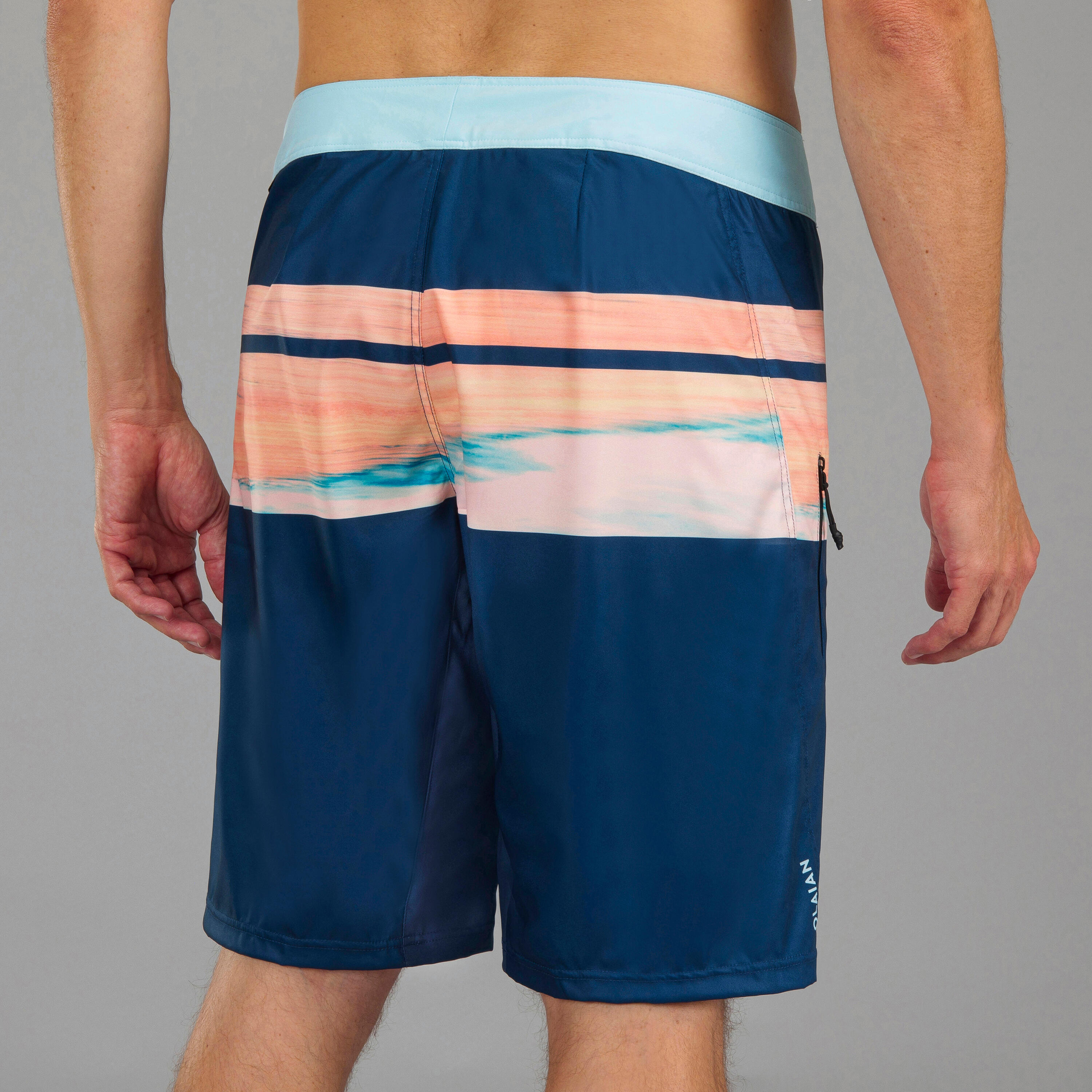 Surfing Long Boardshorts 500 - Plain Blue 4/6
