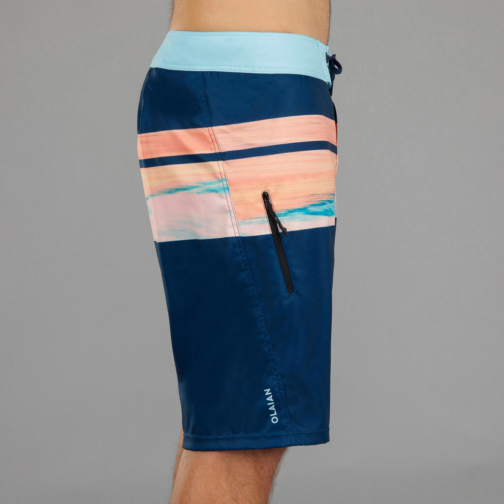 Surfing Long Boardshorts 500 - Plain Blue