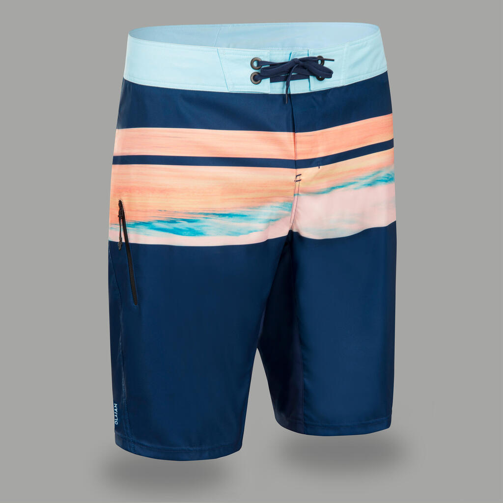 Boardshorts Surfen Herren lang 500 Uni blau/orange