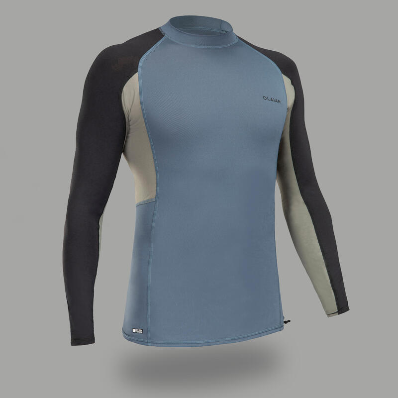 Men's Surfing Long Sleeve T-Shirt UV-Protection Top 500 - Grey