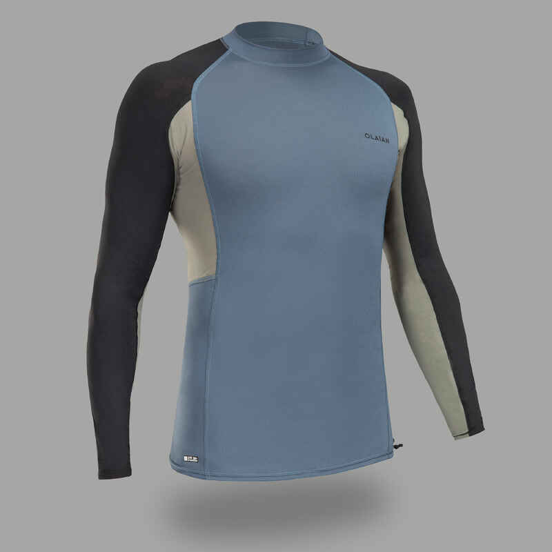 UV-Shirt Surf-Top 500 Langarm grau