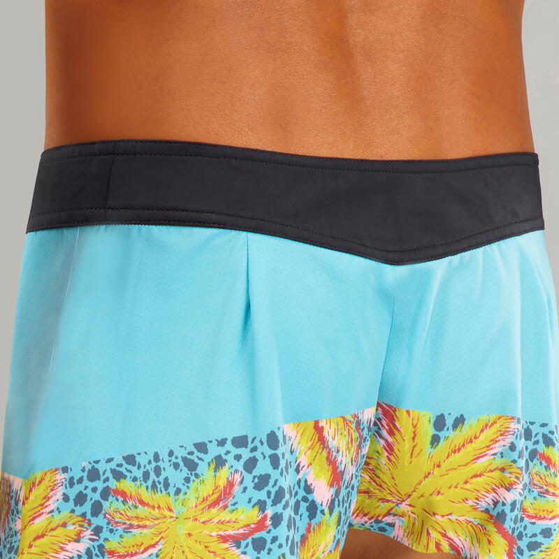 Klassieke surfboardshort 900 platte tailleband Popycalm Camel