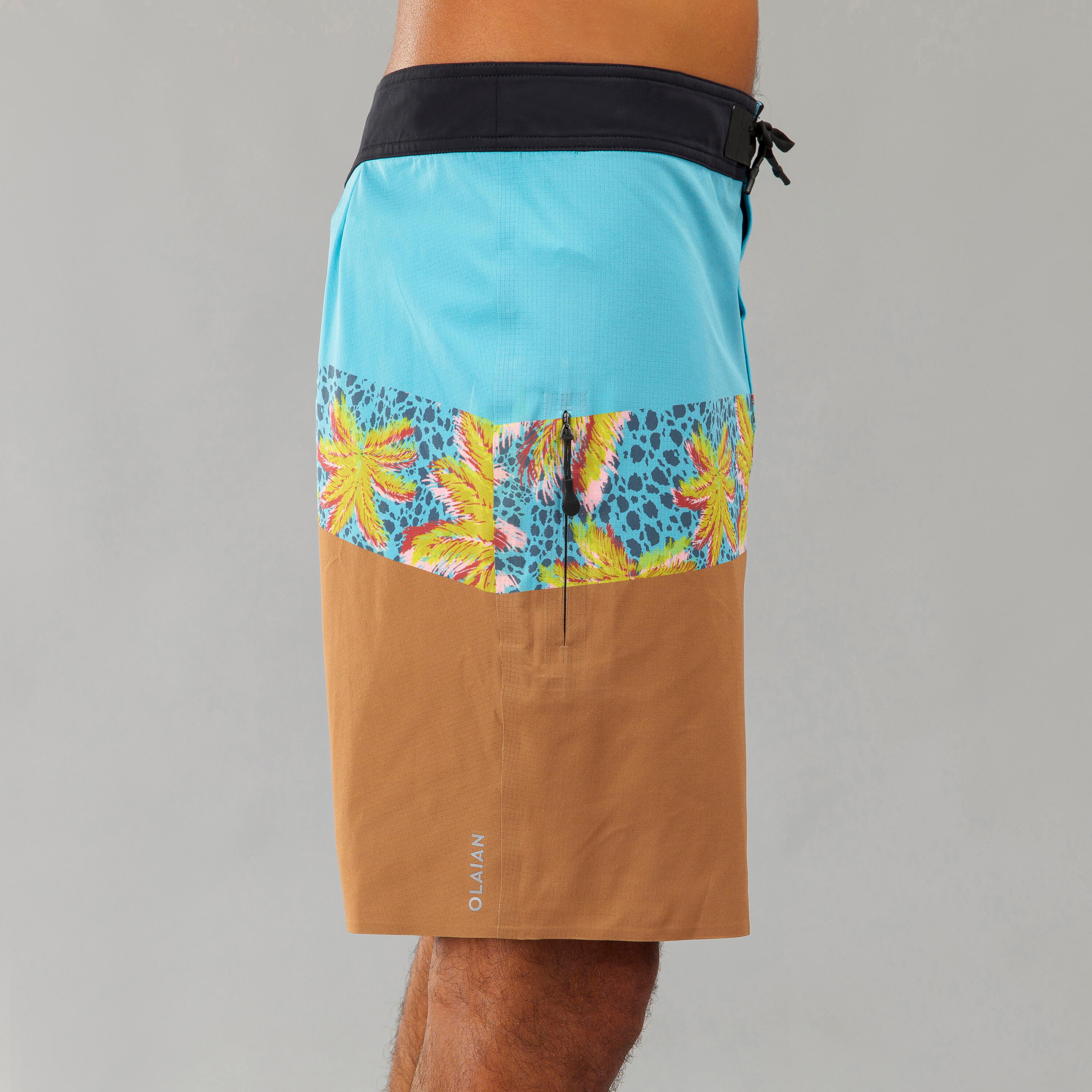 Surfing Boardshorts Standard 900 Flat Belt - POPYPALM CAMEL 3/8