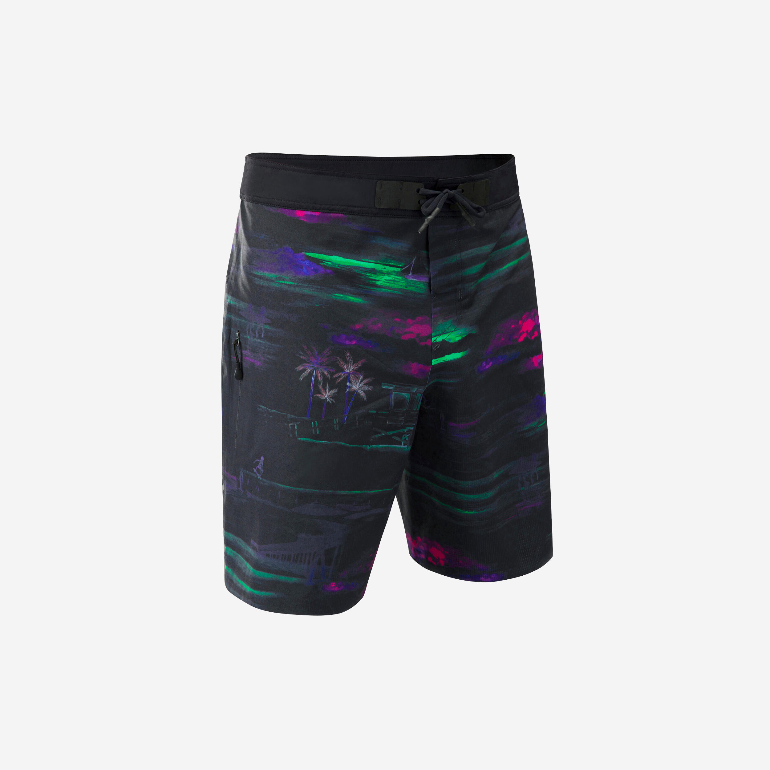 OLAIAN Surfing Boardshorts - Standard 900 Flat Belt - DARKCALIFA BLACK