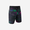 Klassieke surfboardshort 900 platte tailleband Darkcalifa zwart