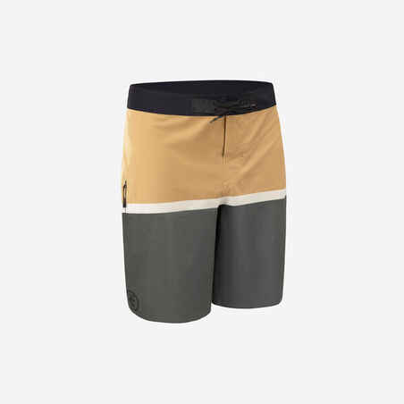 Boardshort 900 για surfing με επίπεδη ζώνη - DUDE KHAKI