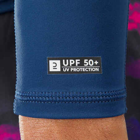 Uv-Shirt langarm Herren UV-Schutz 50+ Neopren Lycra schwarz/blau