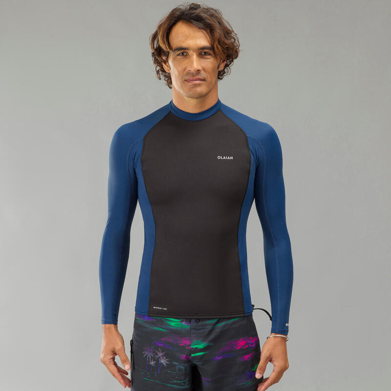 Tee-shirt anti UV surf top thermique Néoprène Lycra manches longues homme.