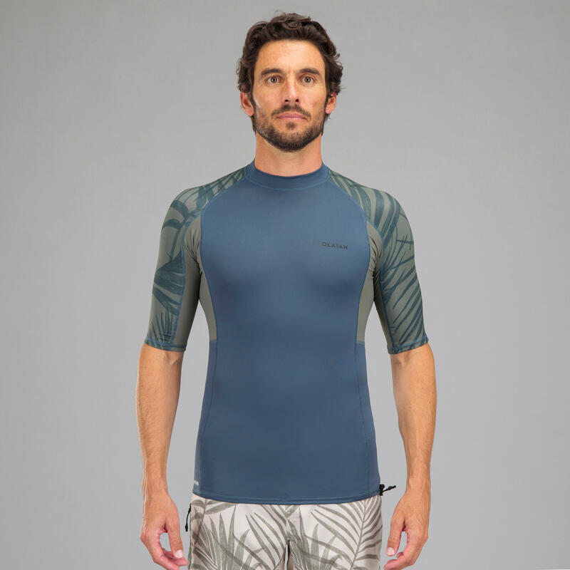 Camiseta protección solar manga corta sostenible Hombre Top 500 gris
