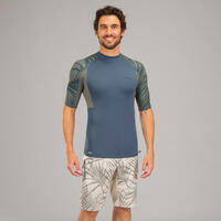 חולצת גלישה קצרה עם הגנת UV דגם 500 לגברים - חאקי