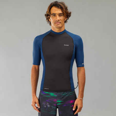 UV-Shirt Herren UV-Schutz 50+ mit Neopren Lycra schwarz/blau