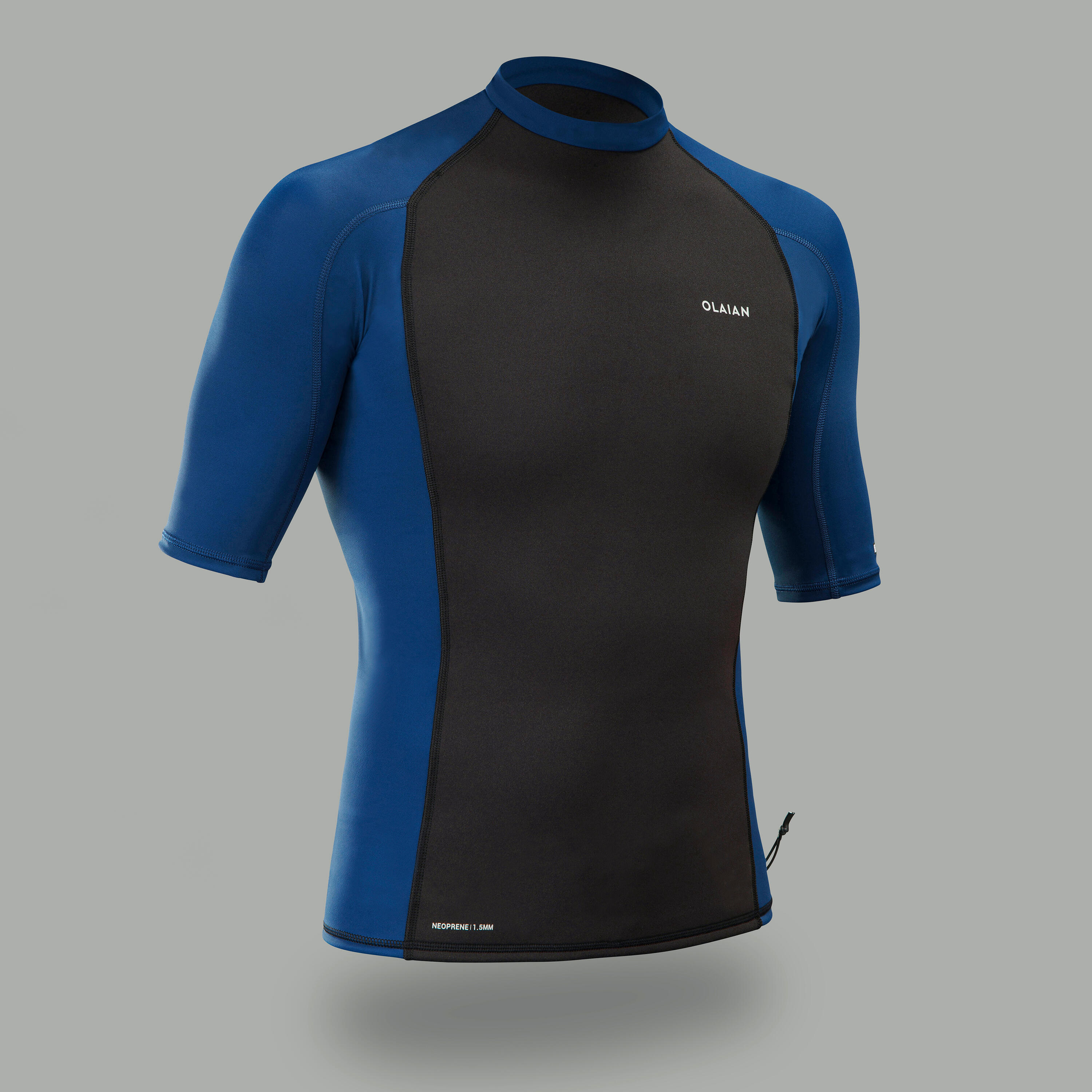OLAIAN UV-Shirt Herren UV-Schutz 50+ mit Neopren Lycra schwarz/blau M
