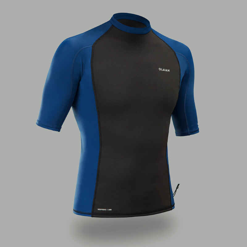 UV-Shirt Herren UV-Schutz 50+ mit Neopren Lycra schwarz/blau Media 1