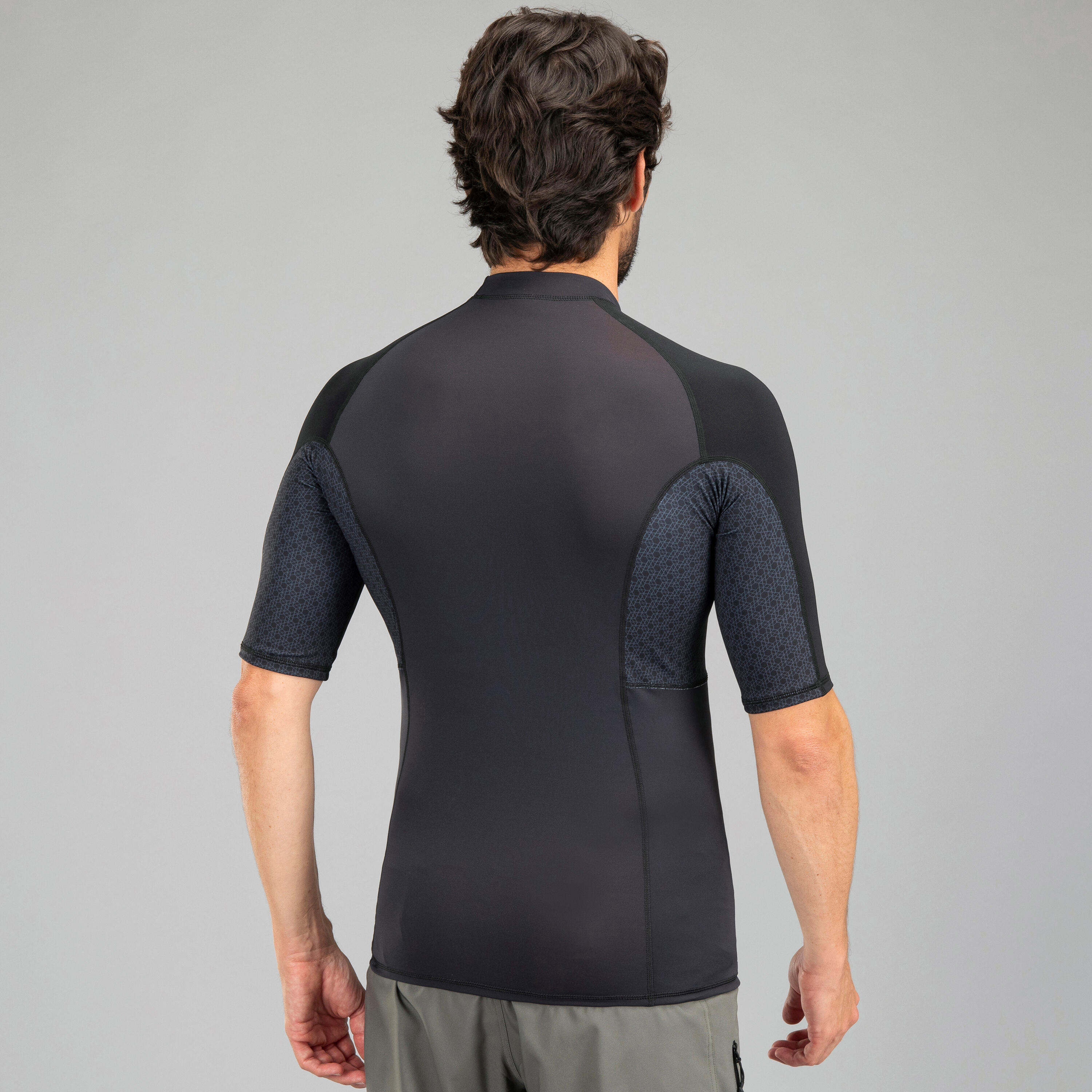 500 men's short-sleeved UV-protection surfing T-Shirt - Black 5/9