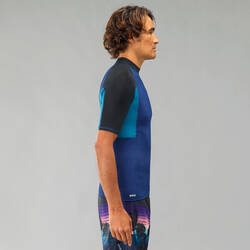 Men's Short Sleeve UV Protection Surfing Top T-Shirt 500 - Blue