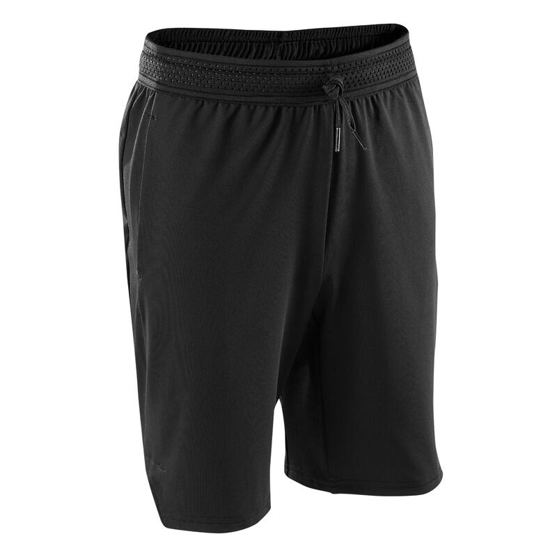 Kids' Breathable Cotton Shorts S500 - Black