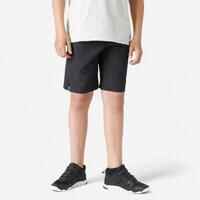 Boys' Breathable Synthetic Shorts W500 - Black Print