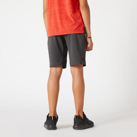 Шорты хлопчатобумажные дышащие для детей серые 500