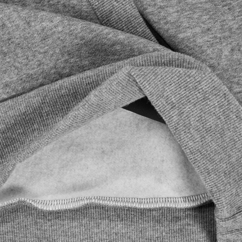 Felpa bambino unisex ginnastica 900 misto cotone felpato con cappuccio grigio melange
