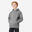 Gyerek kapucnis pulóver fitnesz edzésre, 900-as, hőtartó, szürke