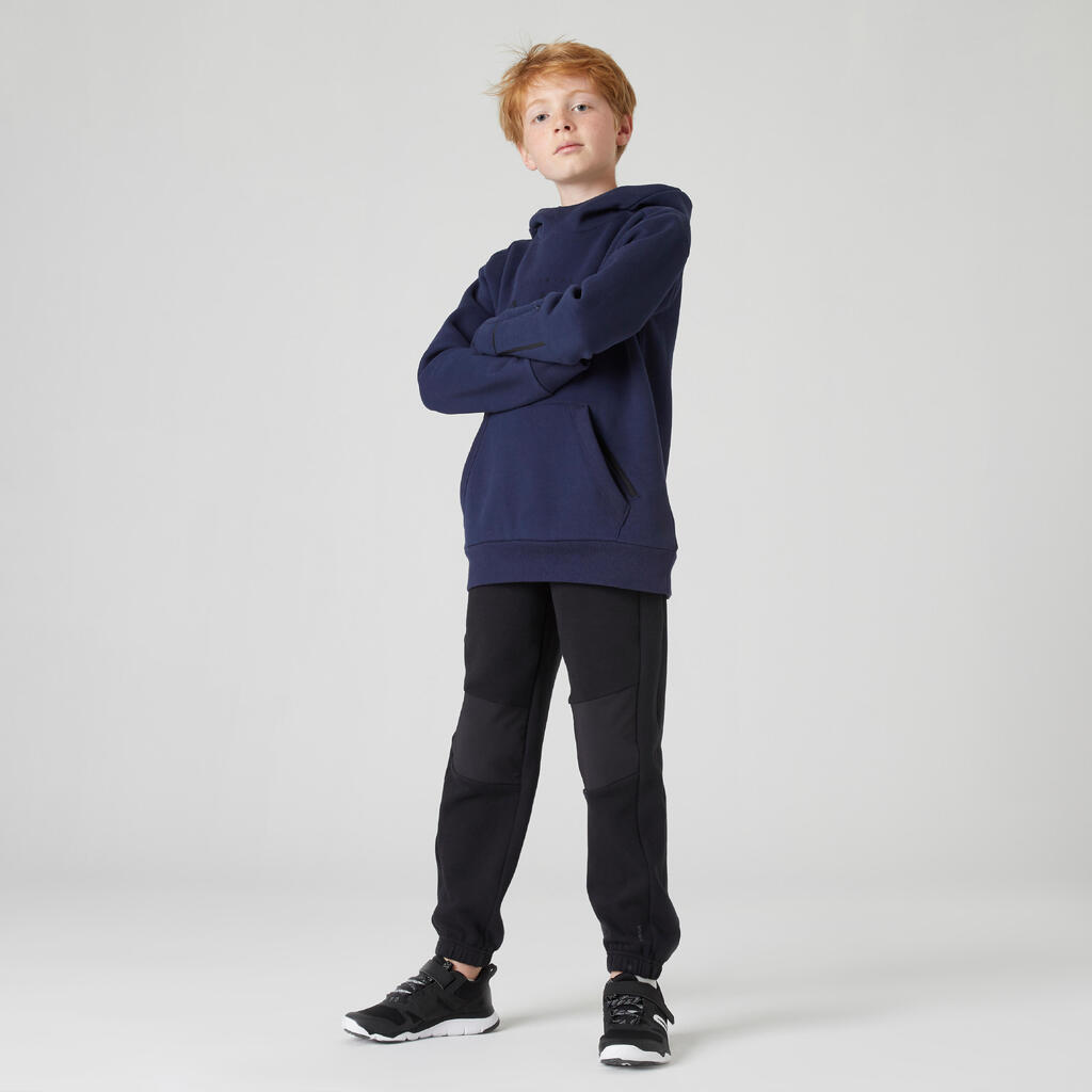 Bērnu bieza trikotāžas jaka ar kapuci “900”, tumši zila
