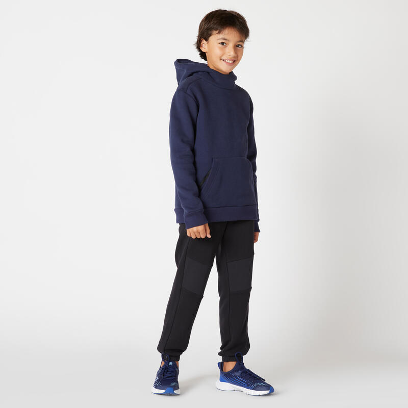 Sweat à capuche mixte, chaud enfant - 900 marine