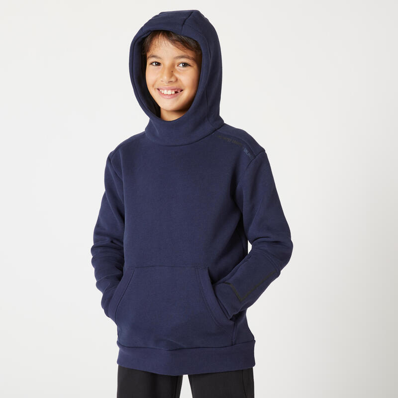 Warme uniseks hoodie voor kinderen 900 marineblauw