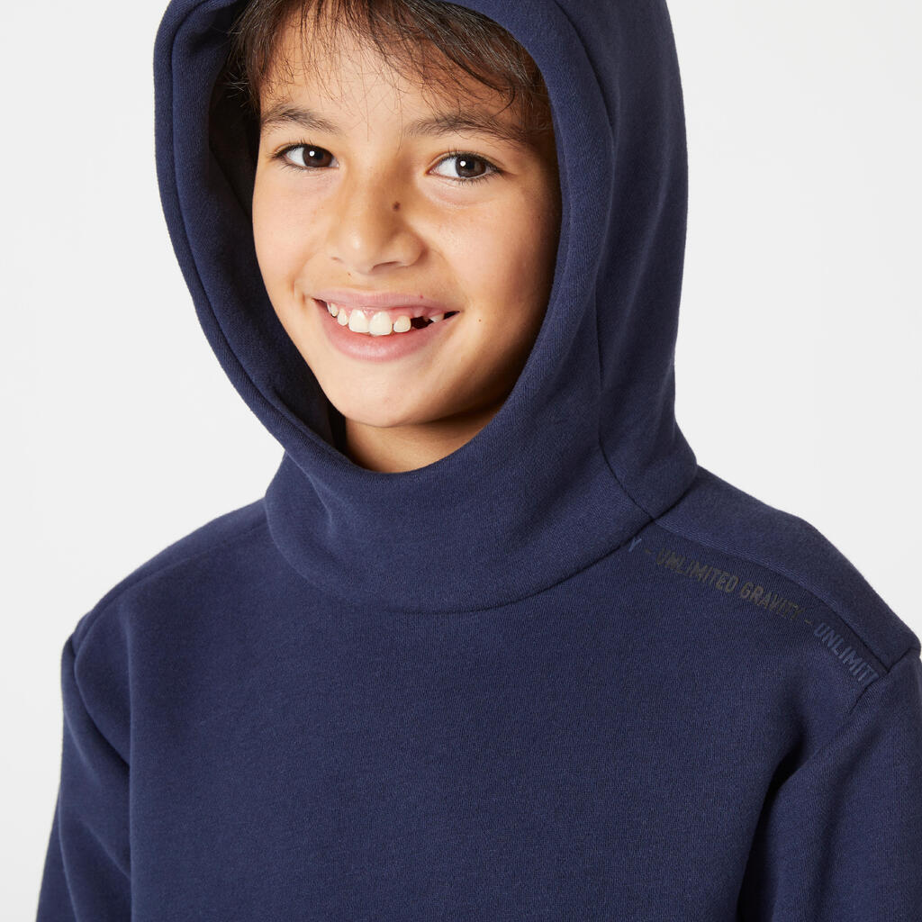 Bērnu bieza trikotāžas jaka ar kapuci “900”, tumši zila