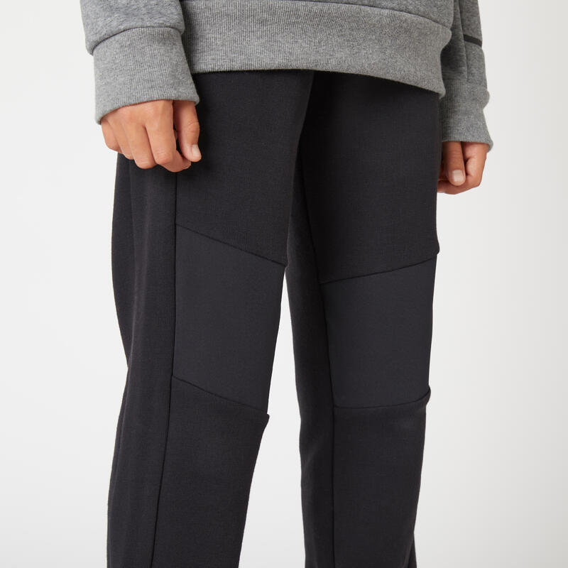 Pantalon de jogging mixte, chaud droit enfant résistant - 900 noir