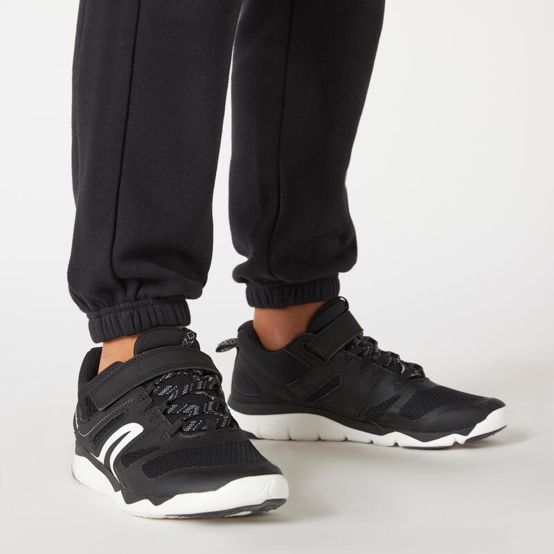 Pantalon de jogging mixte, chaud droit enfant résistant - 900 noir