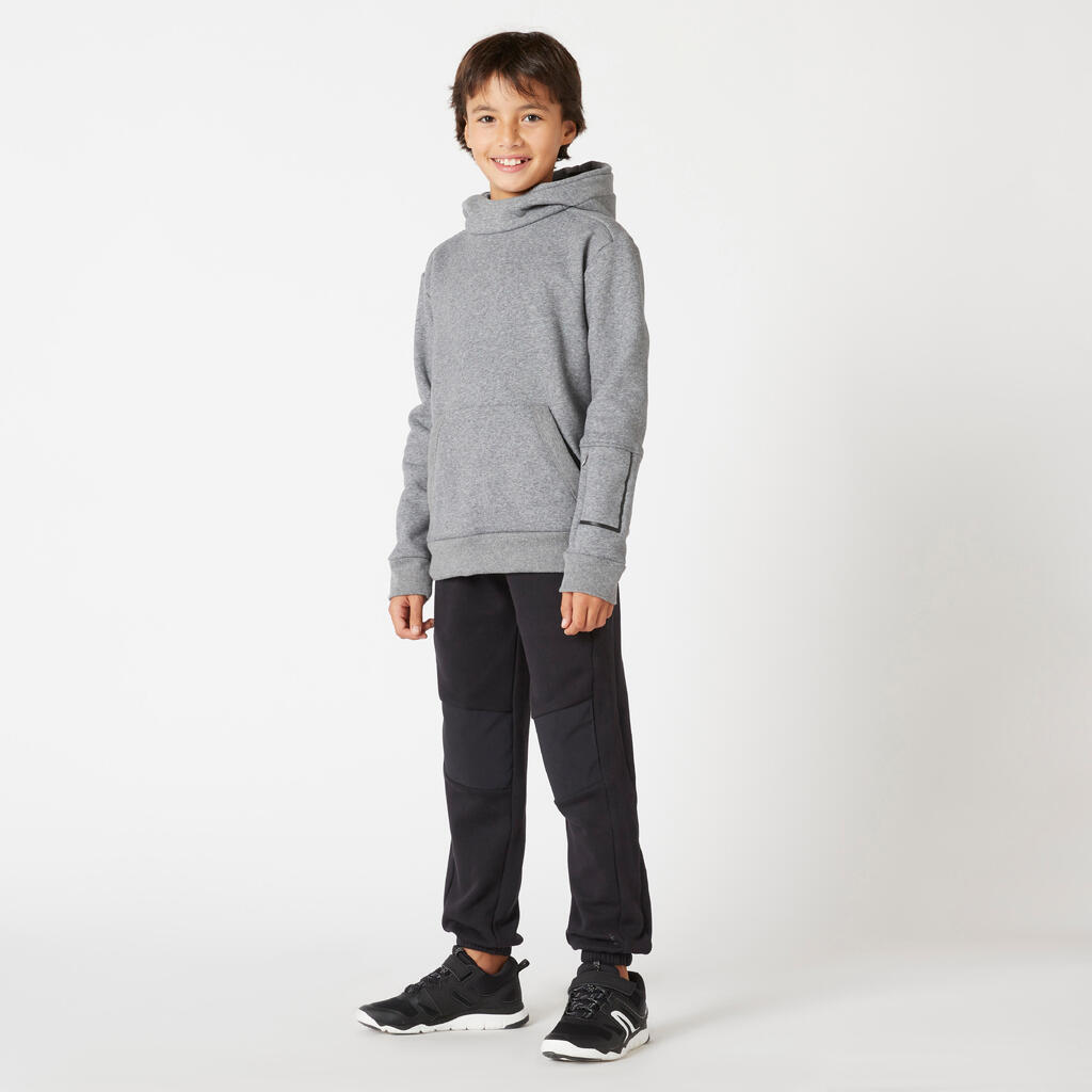 Kids' Durable Brushed Jersey Jogging Bottoms 580 - Black