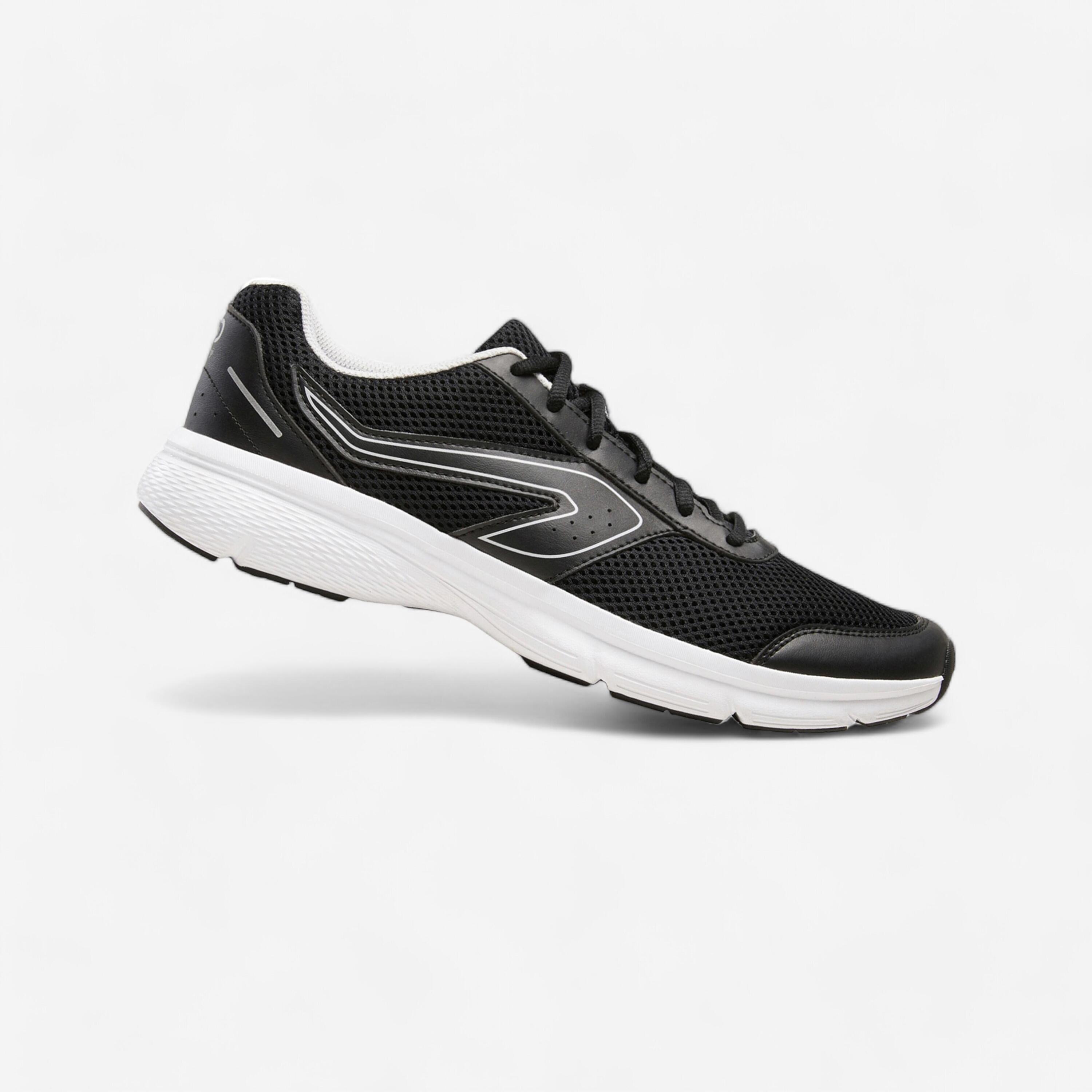 KALENJI RUN CUSHION MEN'S RUNNING SHOES - BLACK/GREY