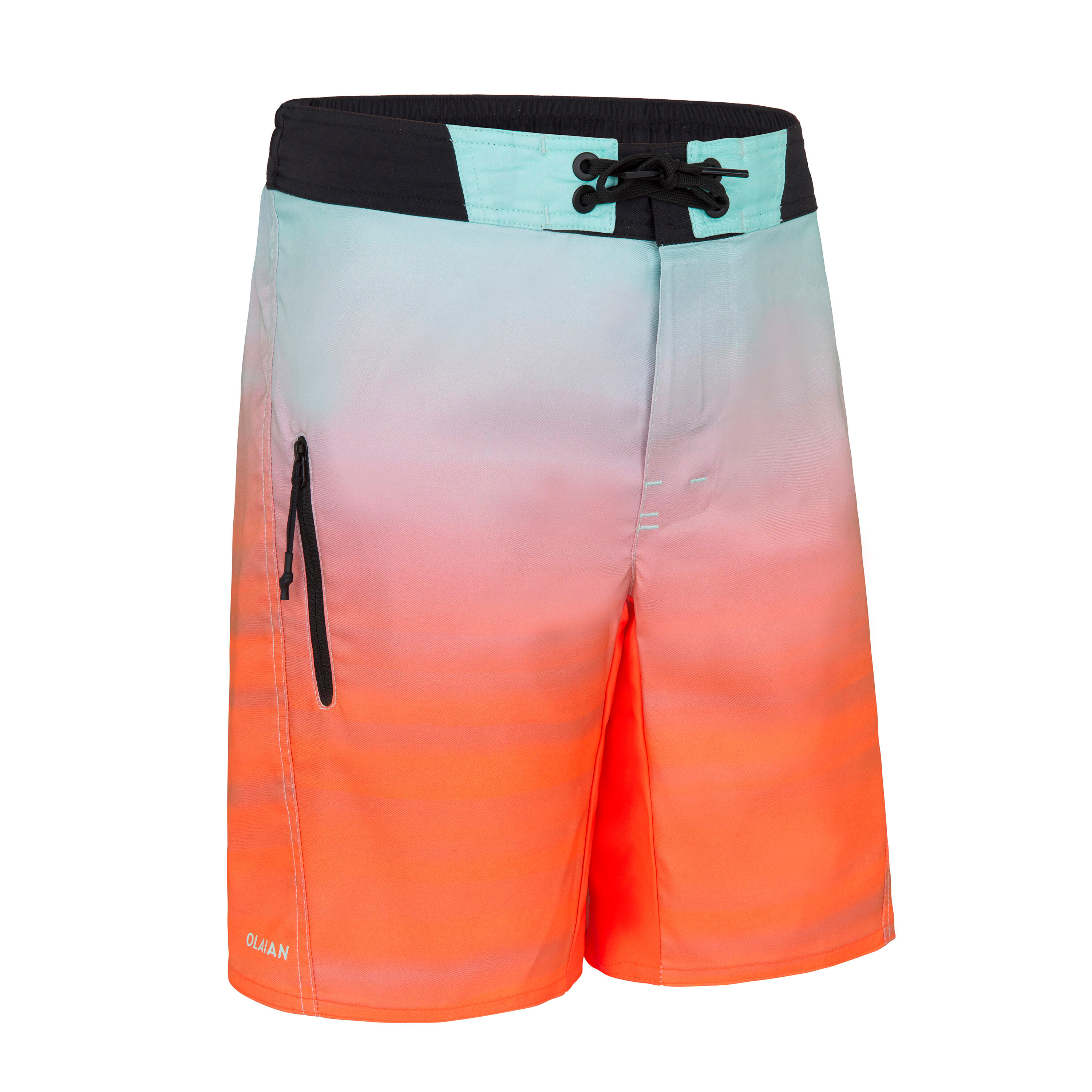 OLAIAN Boardshorts Surfen Jungen 550 Offshore orange/türkis 12 Jahre - Gr. 152