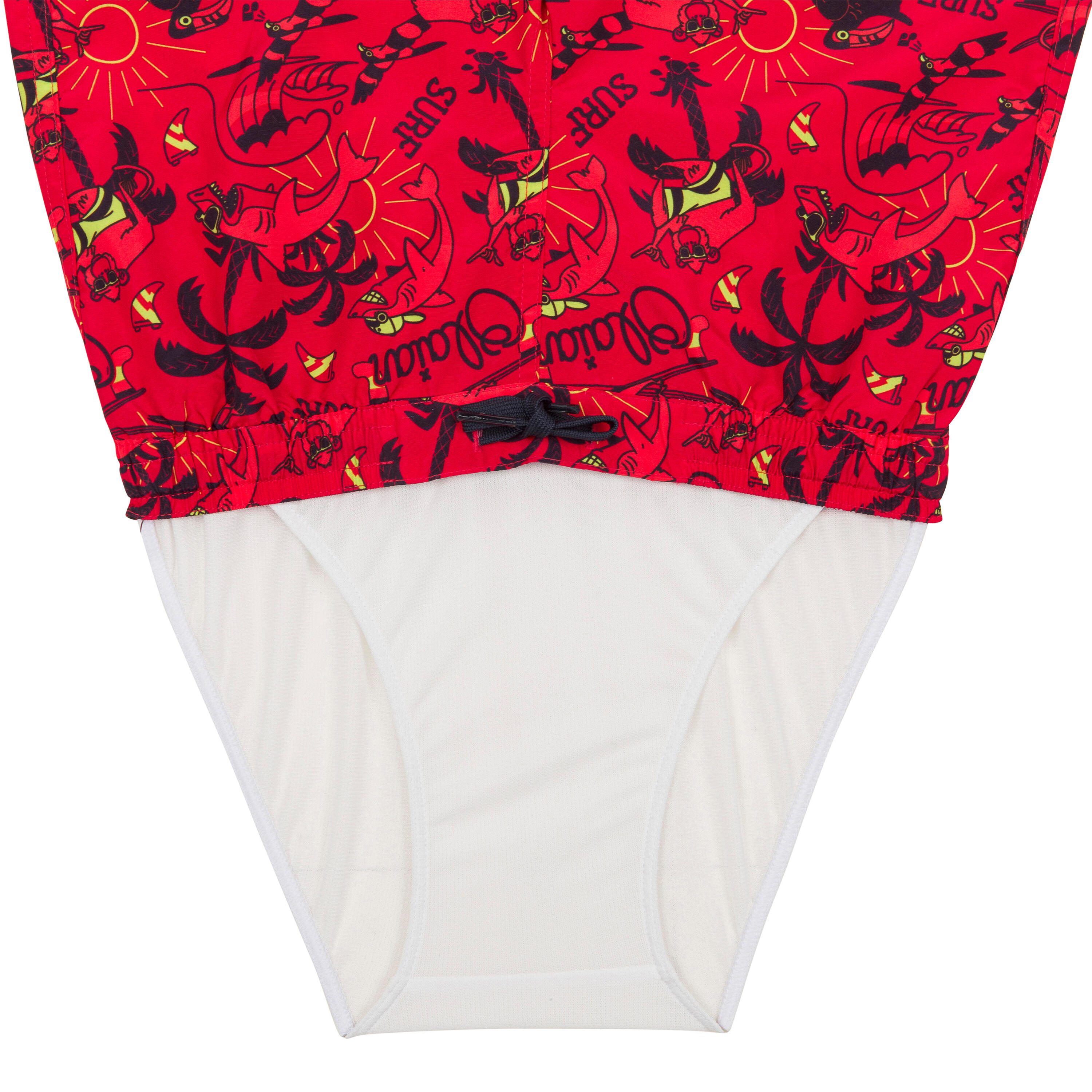 swimming shorts 100 - red 3/4