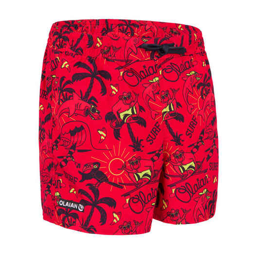 
      Chlapčenské plážové šortky 100 Happysurf červené
  