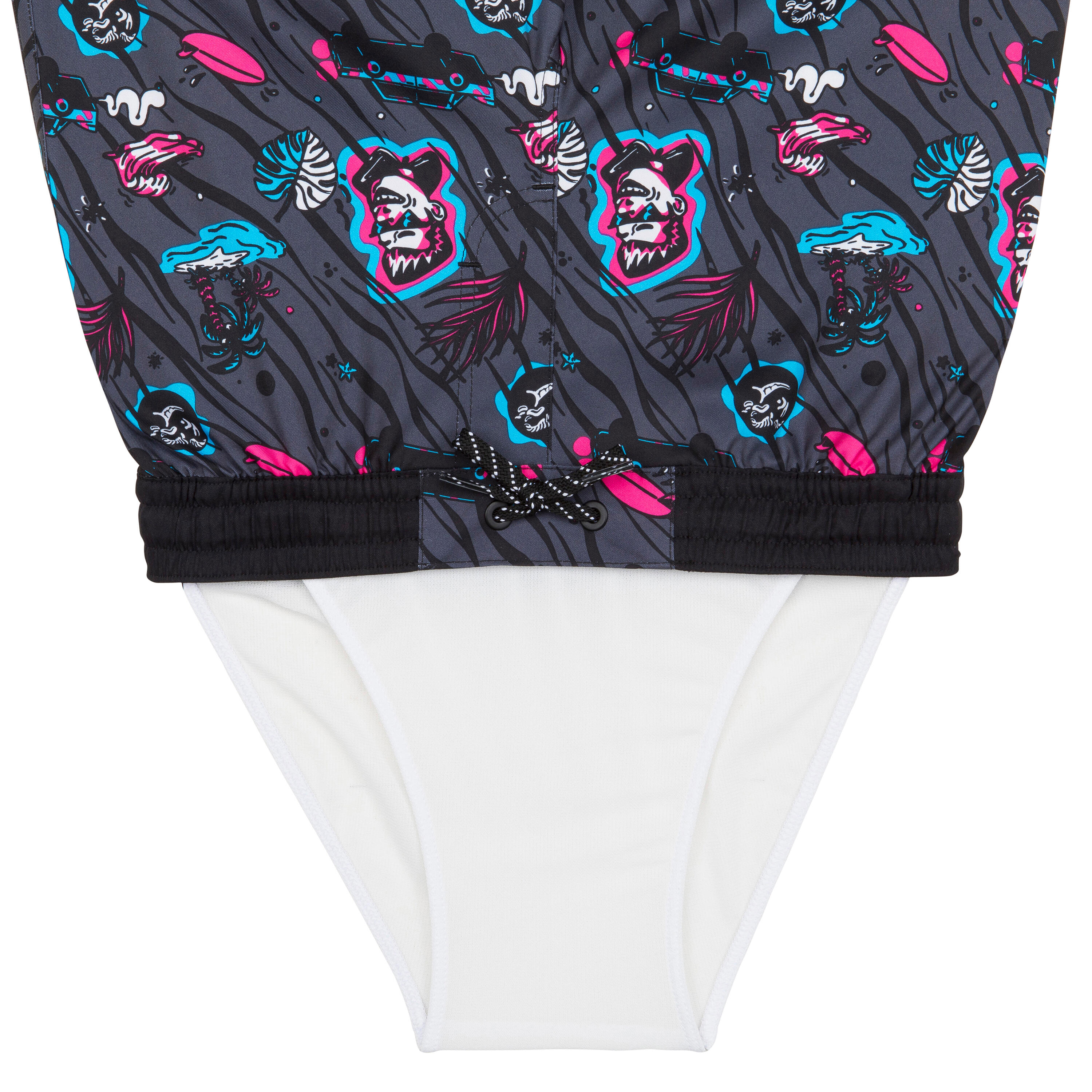swim shorts 500 black pink 7/10