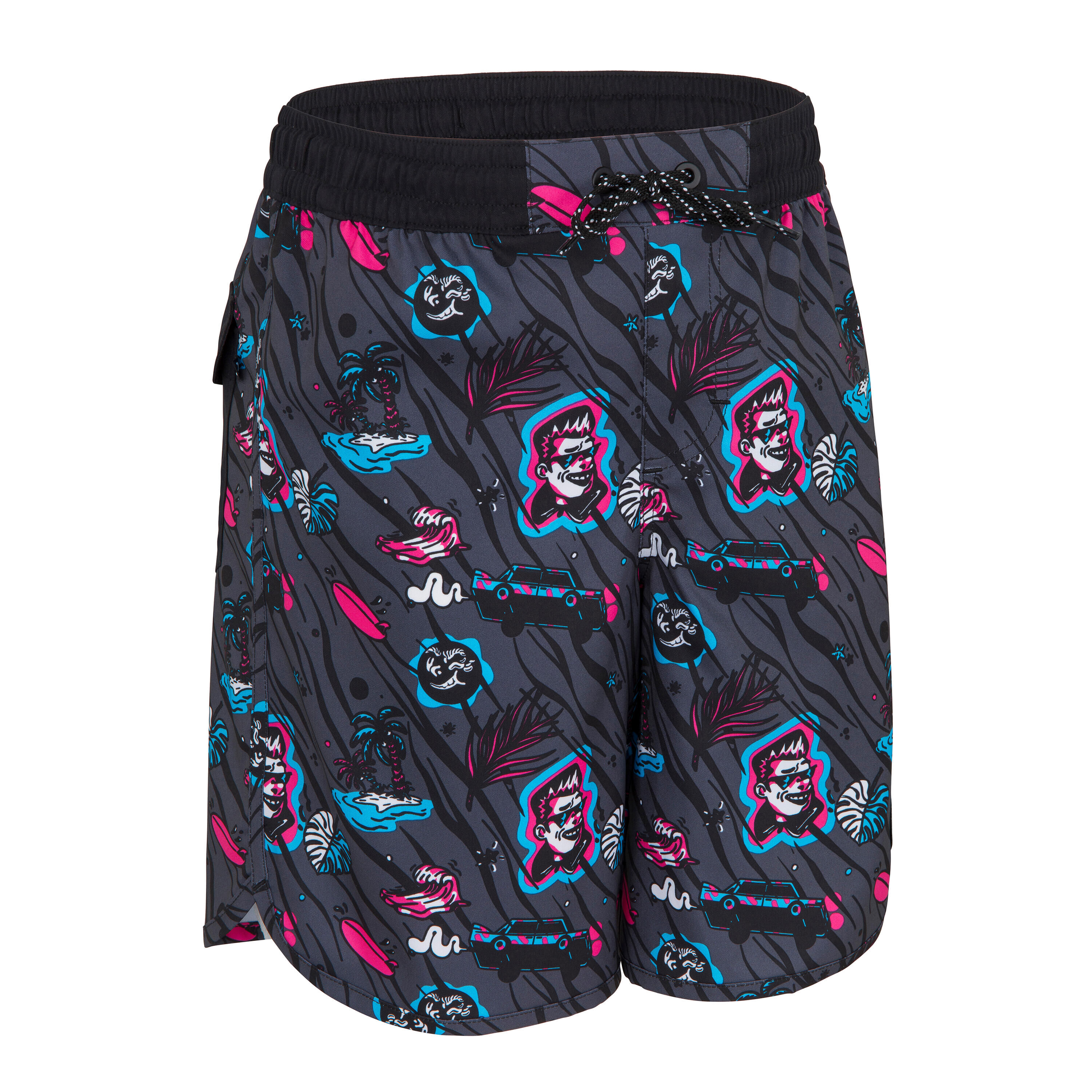 OLAIAN swim shorts 500 black pink