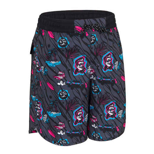 
      Swim shorts 500 black pink
  