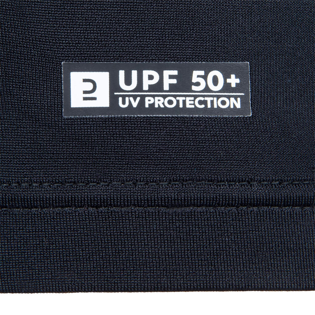 Dievčenské tričko s ochranou proti UV žiareniu 500 Shiso s dlhým rukávom čierne