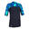 Fiú UV-szűrős póló, 500-as, rövid ujjú, fekete, kék