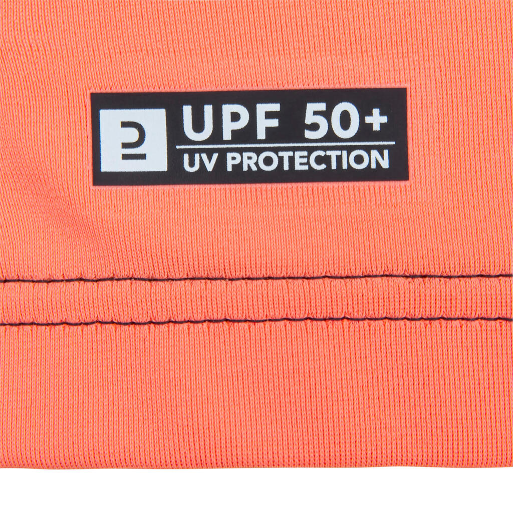 Camiseta de protección solar manga corta para niños Olaian UVTop 500 rosa