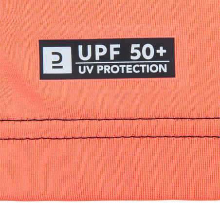UV-Shirt Kinder UV-Schutz 50+ koralle/schwarz