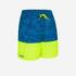Boys’ surfing swim shorts with pockets - 100 Stories blue yellow