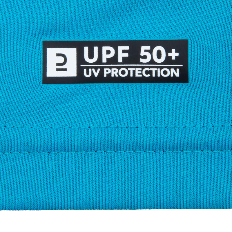 Licra Solar Anti-UV Manga Curta de Surf Criança Azul