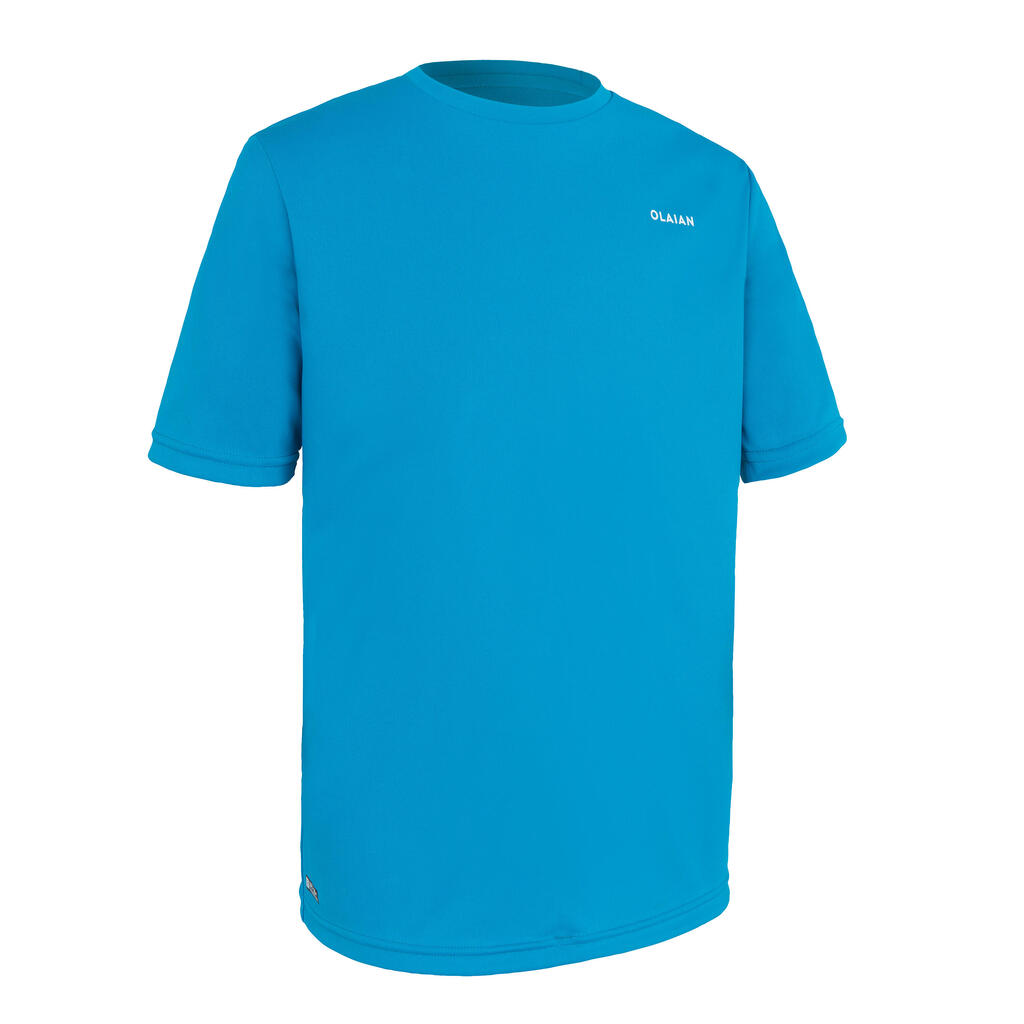 Wasser-T-Shirt Kinder kurzarm UV-Schutz - blau