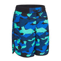 SWIMMING SHORTS 500 - BLUE/CAMO